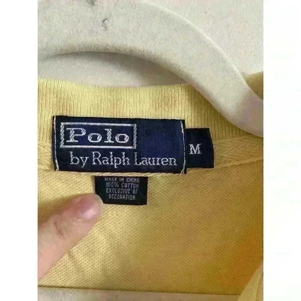 Ralph Lauren Polo Shirt Men M‎ Yellow Big Pony Custom Fit Golf Knit Number 2 - Picture 3 of 5
